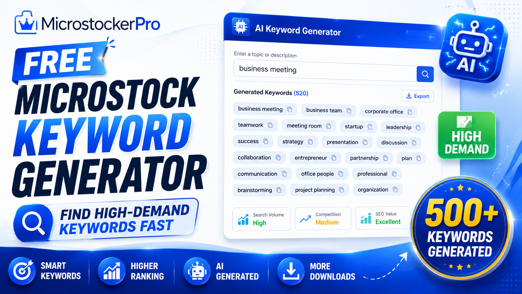 Free Microstock Keyword Tool & Microstock Metadata Generator - MicrostockerPro